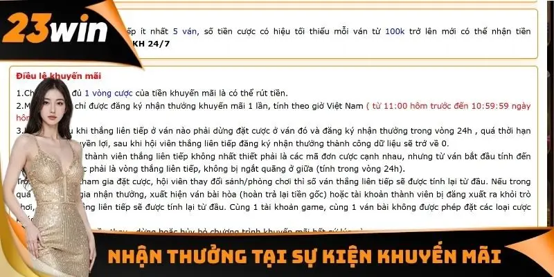 Khuyến Mãi 23WIN - Điều Kiện Quan Trọng Giúp Nhận 100% Vốn Cược 3 Nhận thưởng tại sự kiện khuyến mãi 23WIN